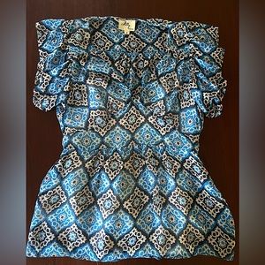 Milly short sleeve ruffle blouse, size 2